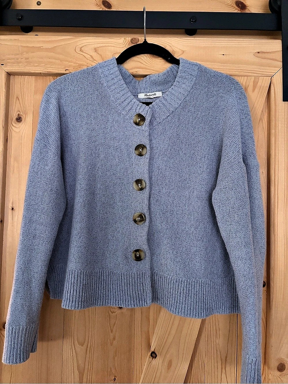 Madewell Button-Front Cardigan in 100% Cotton Blue Size